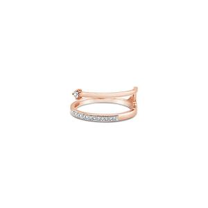 9k Rose Gold & Diamond Contemporary Asymmetric Ring