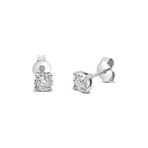 9k White Gold 0.37ct Diamond Illusion Studs set