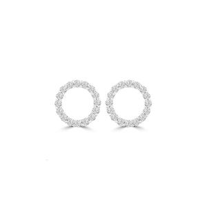 9k White Gold 0.20ct Diamond Stud Circle Earrings