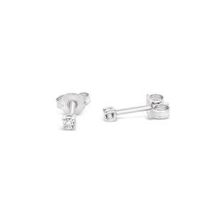 9k White Gold 4 Claw 0.06ct Diamond Stud Earrings