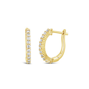 9k Yellow Gold 0.13ct Diamond Huggie Earrings