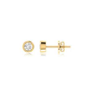 9k Yellow Gold Bezel Set 0.20ct Diamond Stud Earrings