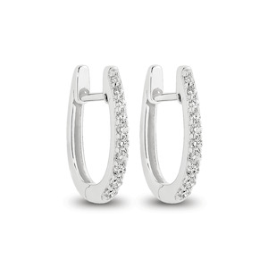 9k White Gold 0.15ct Diamond Huggie Earrings