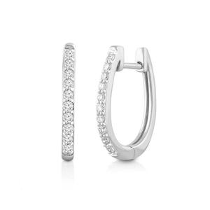 9k White Gold 0.25ct Diamond Huggie Earrings