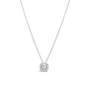 9k White Gold Halo Cluster Diamond 0.33ct Slider Necklace