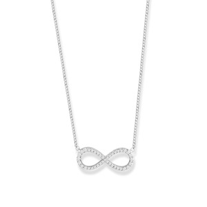 White Gold Small Diamond Infinity Pendant