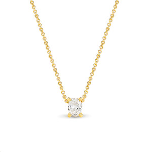 9k Yellow Gold 0.25ct Oval Diamond Pendant