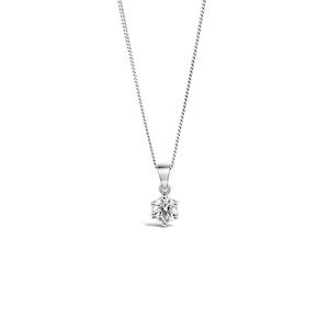 18k White Gold 0.50ct Diamond Solitaire Pendant