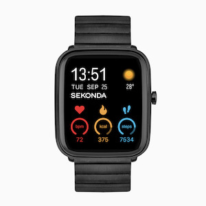 Sekonda Motion Plus Smart Watch | Black Alloy Case & Stainless Steel Bracelet | 30223