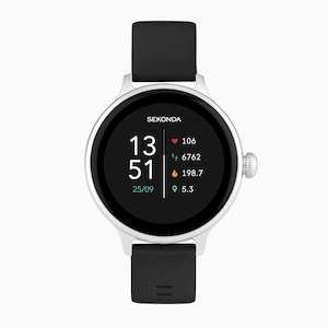 Sekonda Connect Smart Watch | Silver Alloy Case & Black Silicone Strap | 40622