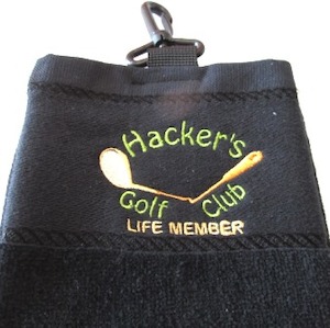 Hackers Golf life member – Golf Towel Black