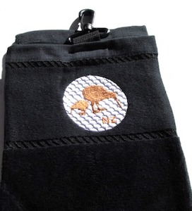 Kiwi Ball – Golf Towel Black