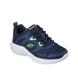 Clothing: Skechers Bounder Navy/Lime