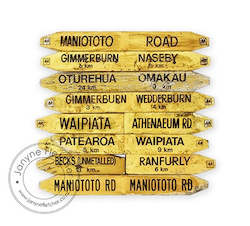 Creative art: Charcoal Framed - Road Signs, Maniototo, Central Otago