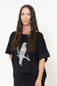 Soho Tee (Black) Kereru Print