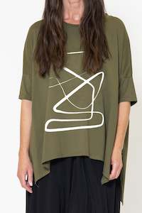 Iza Tee (Army) Contour Print