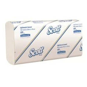 SCOTT OPTIMUM TOWEL WHITE 24 x 24CM 16 pack