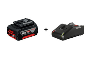 Bosch Power Tools: BOSCH GBA 18V 5.0AH PROFESSIONAL BATTERY PACK + BOSCH GAL 18V-40 PROFESSIONAL CHARGER