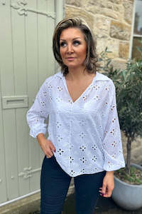 Womenswear: Peony Blouse Broderie Anglais White