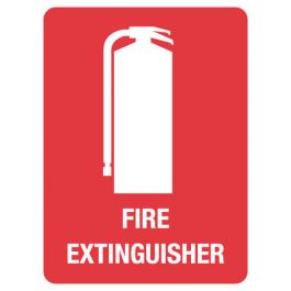 Workplace health and safety: Fire Sign - Fire Extinguisher 600 x 450 mm Poly Jaybro New Zealand