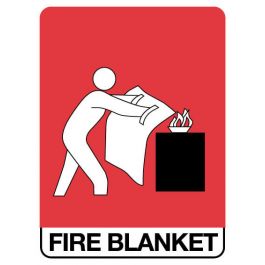 Workplace health and safety: Fire Sign - Fire Blanket 225 x 300 mm Poly Jaybro