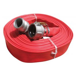 Red PVC Layflat hose kit, 50 mm ID fitted with Camlocks Jaybro New Zealand