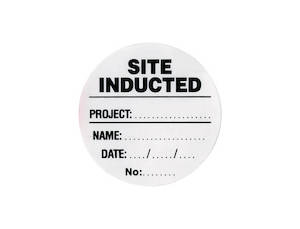 Site Induction Label - Site Inducted White Jaybro