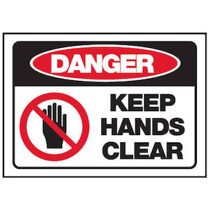 Machinery Safety Sticker - Danger Keep Hands Clear Jaybro