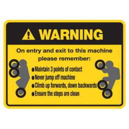 Machinery Safety Sticker - Warning 120 x 90 mm Jaybro