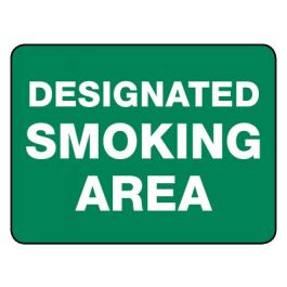 Prohibition Sign - Designated Smoking Area 600 x 450 mm Poly Jaybro New Zealand