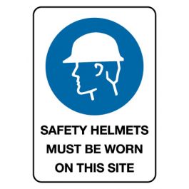 Safety Helmets Must Be Worn 600 x 450 mm Poly Jaybro