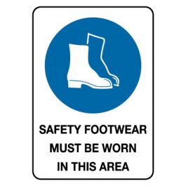 Mandatory Sign - Safety Footwear Must Be Worn In This Area 600 x 450 mm Poly Jay…