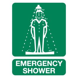 First Aid Sign - Emergency Shower 600 x 450 mm Poly Jaybro