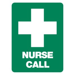 First Aid Emergency Sign - Nurse Call 600 x 450mm Poly Jaybro New Zealand