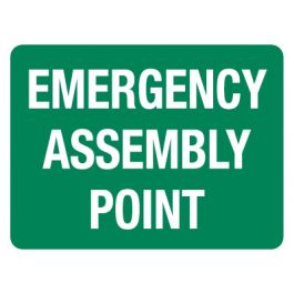 First Aid Sign - Emergency Assembly Point 600 x 450mm Poly Jaybro New Zealand