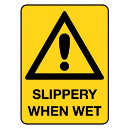 Warning Sign - Slippery When Wet 300 x 450 mm Poly Jaybro