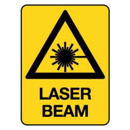 Workplace health and safety: Warning Sign - Laser Beam 600 x 450 mm Poly Jaybro