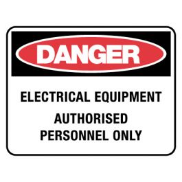 Danger Sign - Electrical Equipment 600 x 450 mm Poly Jaybro New Zealand