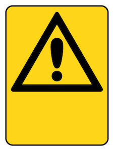 Warning Sign - Exclamation Triangle Blank 600 x 450 mm Metal