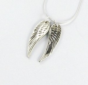 Pure Silver Double Angel Wing Pendant