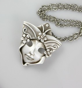 Pure Silver Mask Pendant