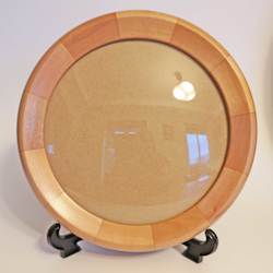 Craft material and supply: Medium Round Wooden Frame with glass insert (MED-g)