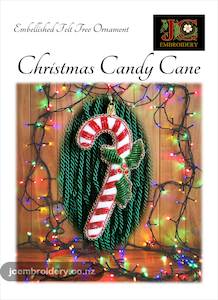 Embellished Felt Ornament - Christmas Candy Cane