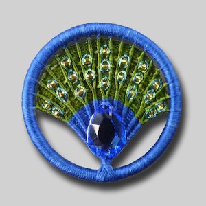 Lucky Peacock - Dorset Button Brooch