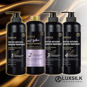 Shampoo Conditioner Treatment: LUXSILK Keratin Botox Infused Whole Set Set With No Yellow Formula 800mlx4 J16YFM*