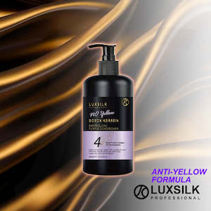 Shampoo Conditioner Treatment: LUXSILK No Yellow Keratin Botox Infused No.4 Extra Blond Purple Conditioner 300ml J14PBO**