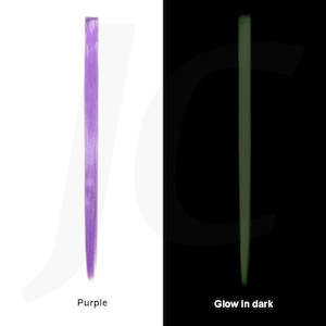 Clip In Synthetic Hair Extension Purple Glow In Dark 45cm 1pc J17PGD