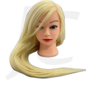 Extension Mannequin: Female Mannequin Doll Head Q18 Blond  60% Real Human Hair Clamp Holder Included J17RBP