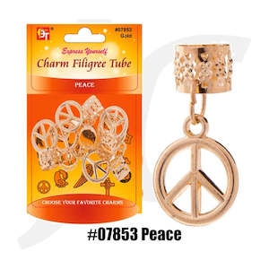 Beauty Town Braiding Charm Filigree Tube #07853 Peace 6pcs J17DFB