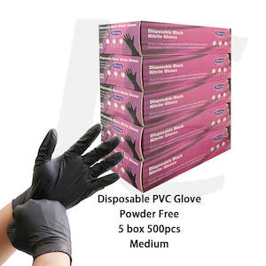 Feixiang Black Gloves Powder Free Nitrile 5BOXES 500pcs Medium J21G5M